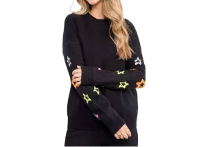Star Sleeve Sweater In Black