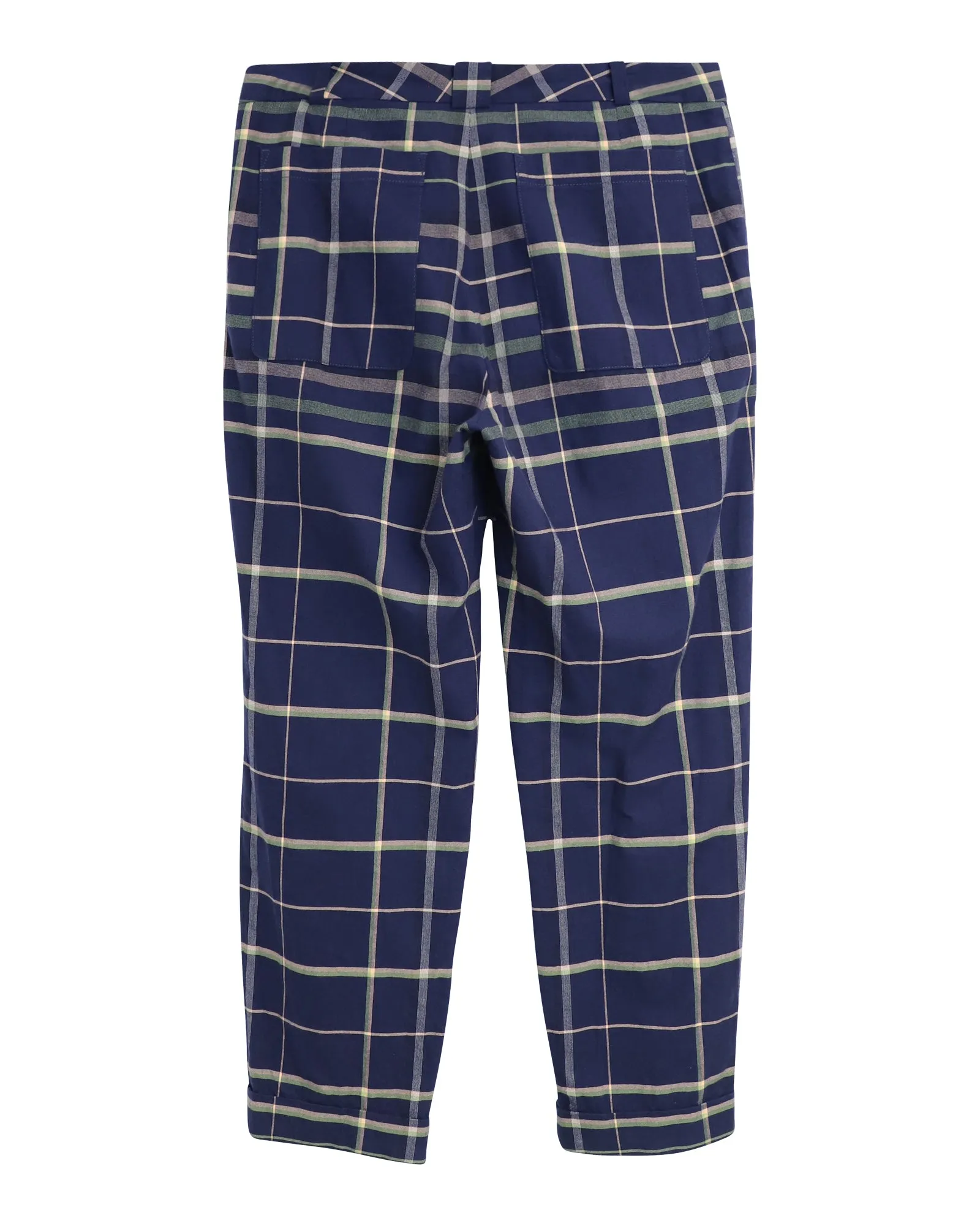 Stine Goya Checked Trousers in Navy Blue Cotton