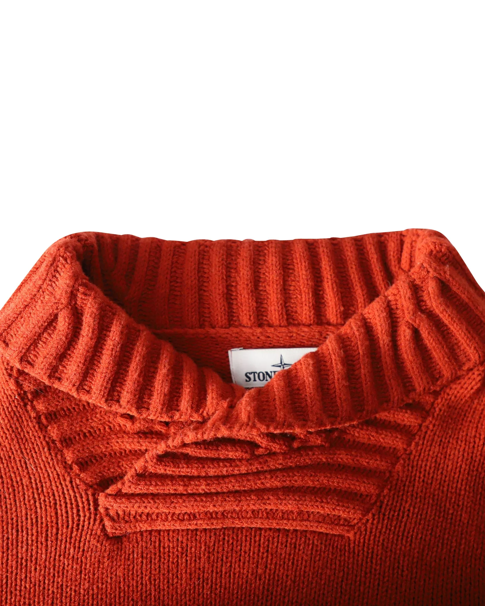 Stone Island Shawl Collar Sweater in Red Wool