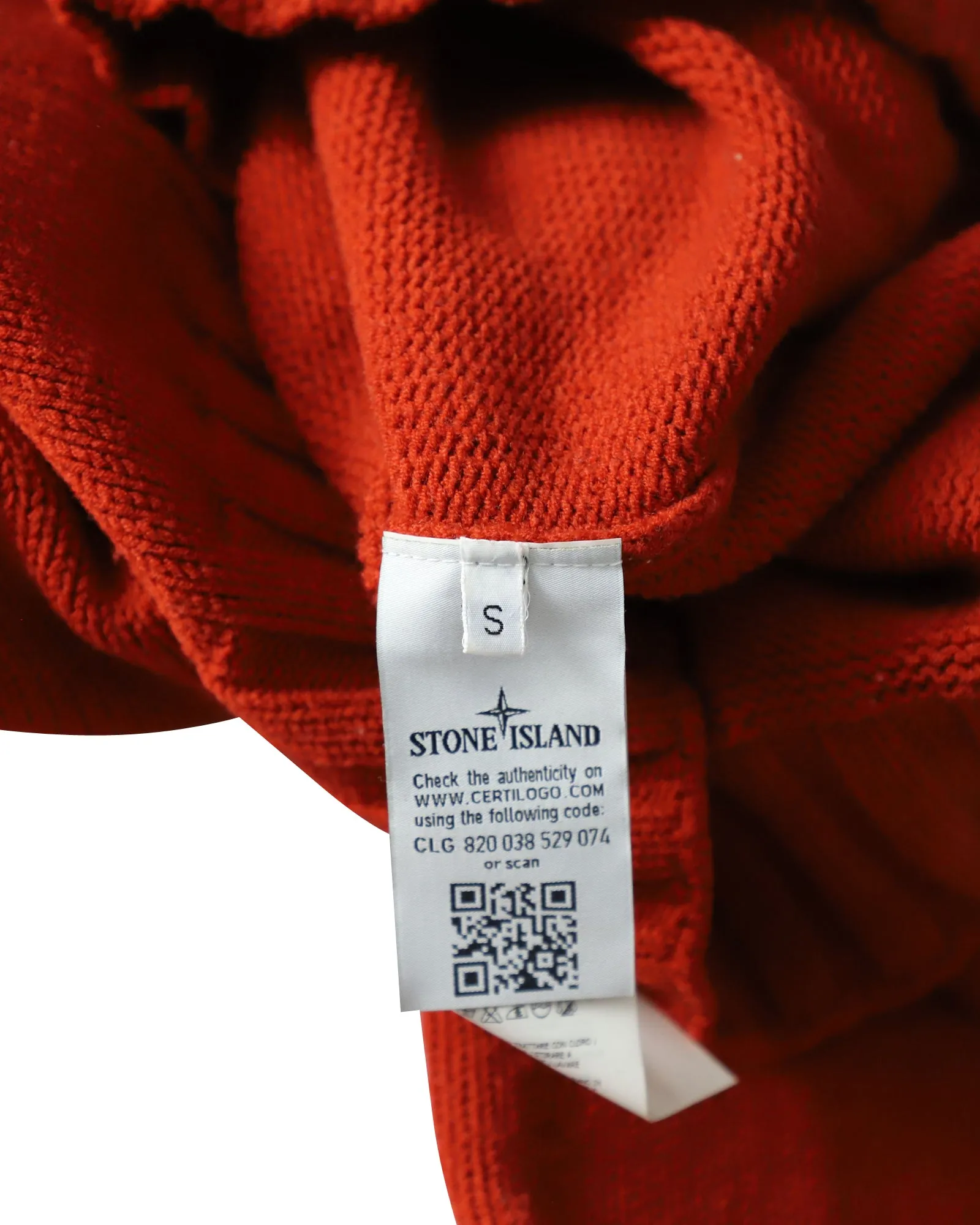 Stone Island Shawl Collar Sweater in Red Wool