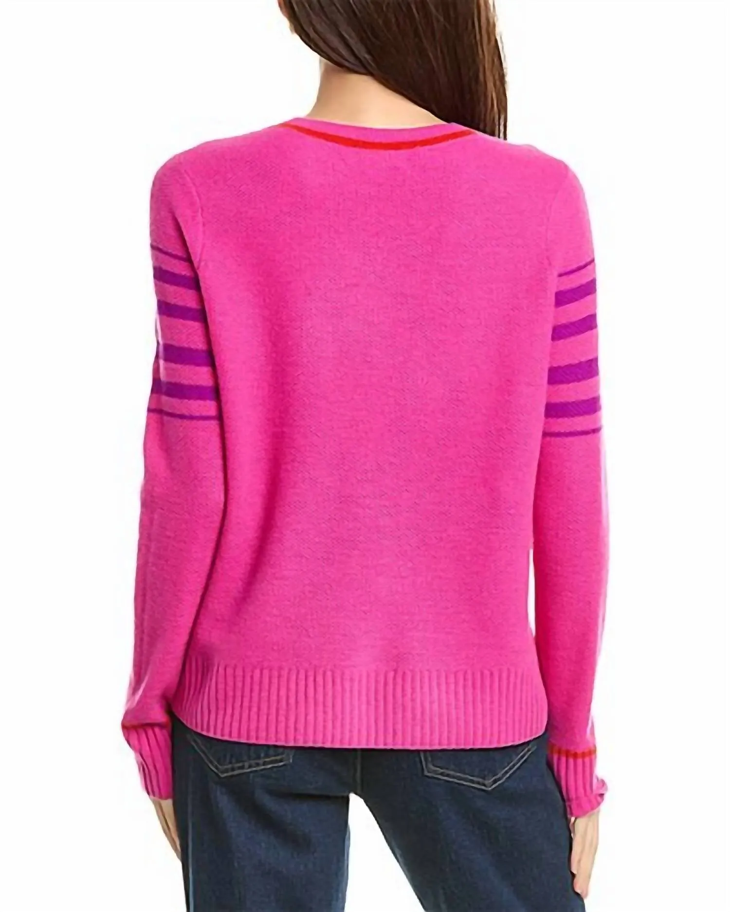 Striped Sweater In Rhubarb