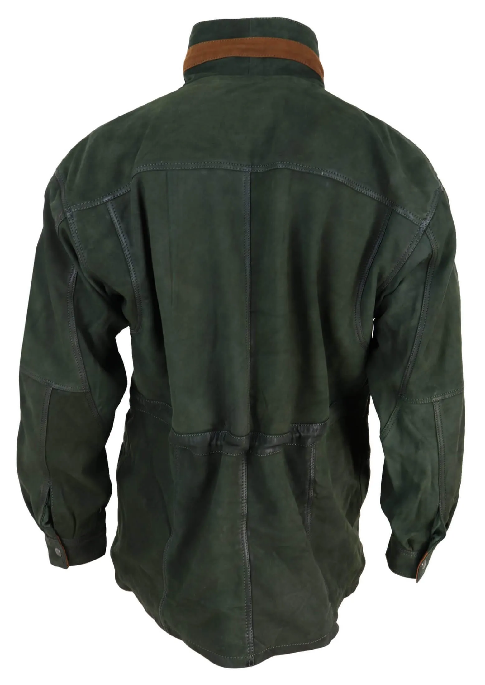 Suede Safari Hunting Duffle Coat Leather
