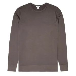 Sunspel Extra-Fine Merino Crew Neck Knit Cedar