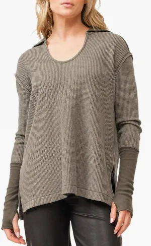 Tanya V-Neck Oversized Long Sleeve In Sage Green