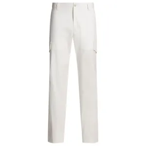 Tapered-fit trousers in cotton, silk and stretch
