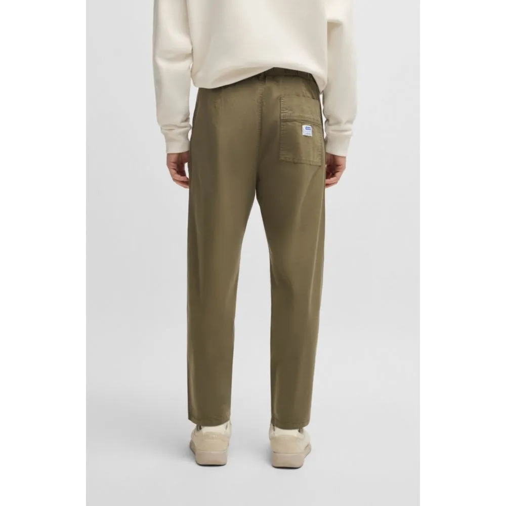 Tapered-fit trousers in stretch-cotton twill