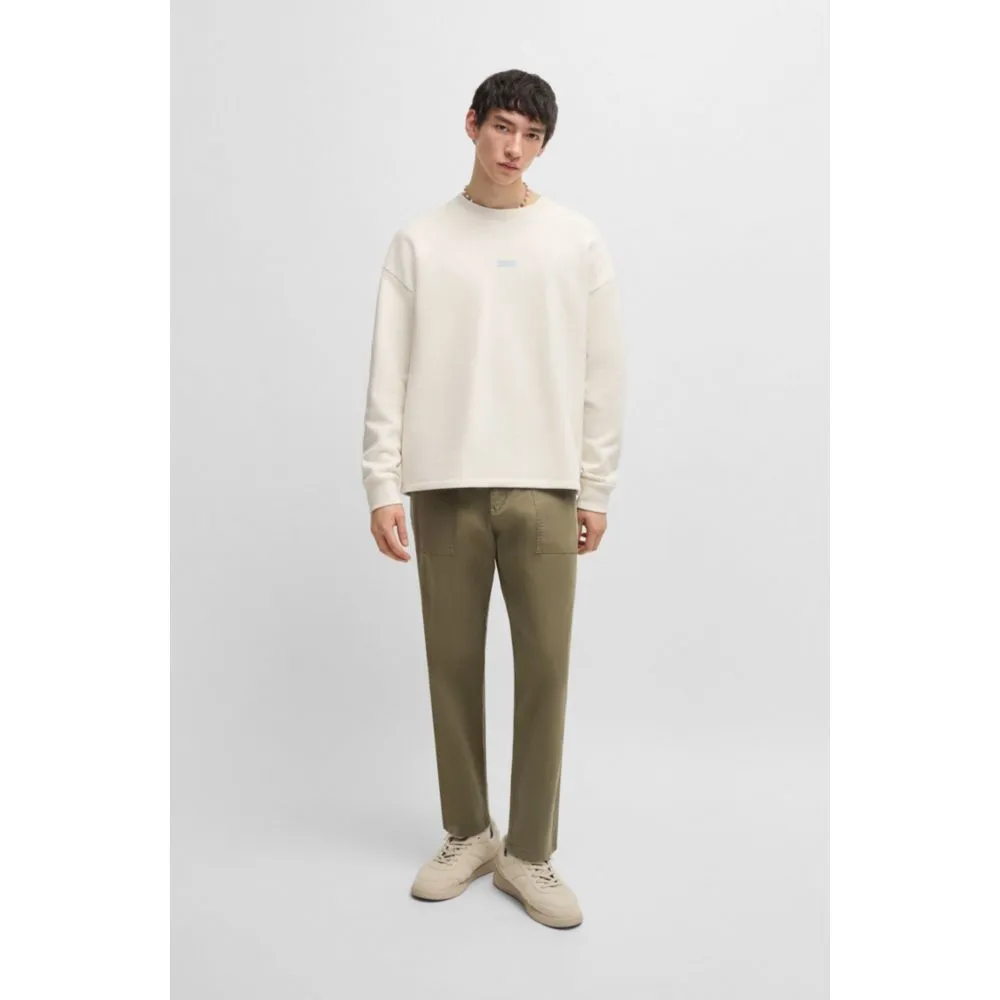 Tapered-fit trousers in stretch-cotton twill