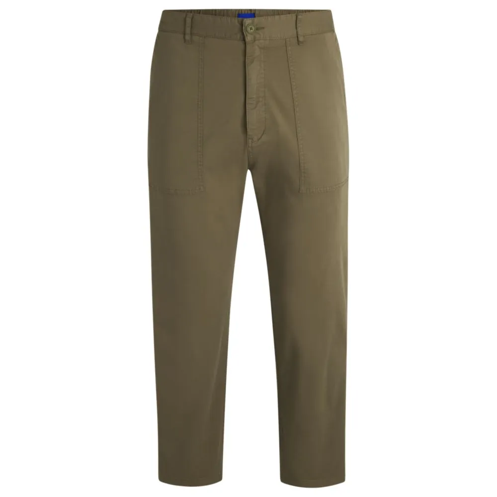 Tapered-fit trousers in stretch-cotton twill