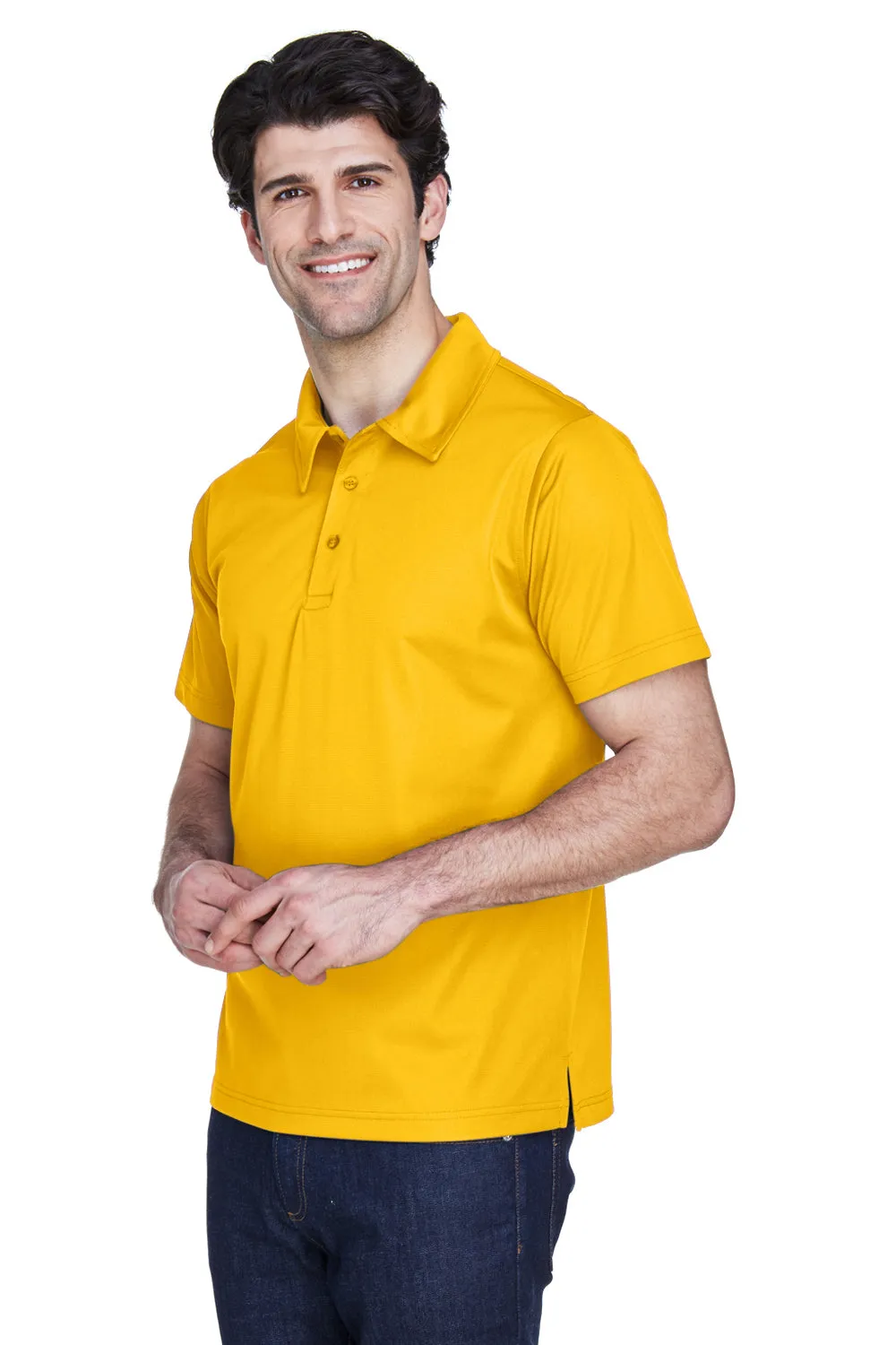 Team 365 Mens Command Performance Moisture Wicking Short Sleeve Polo Shirt - Athletic Gold