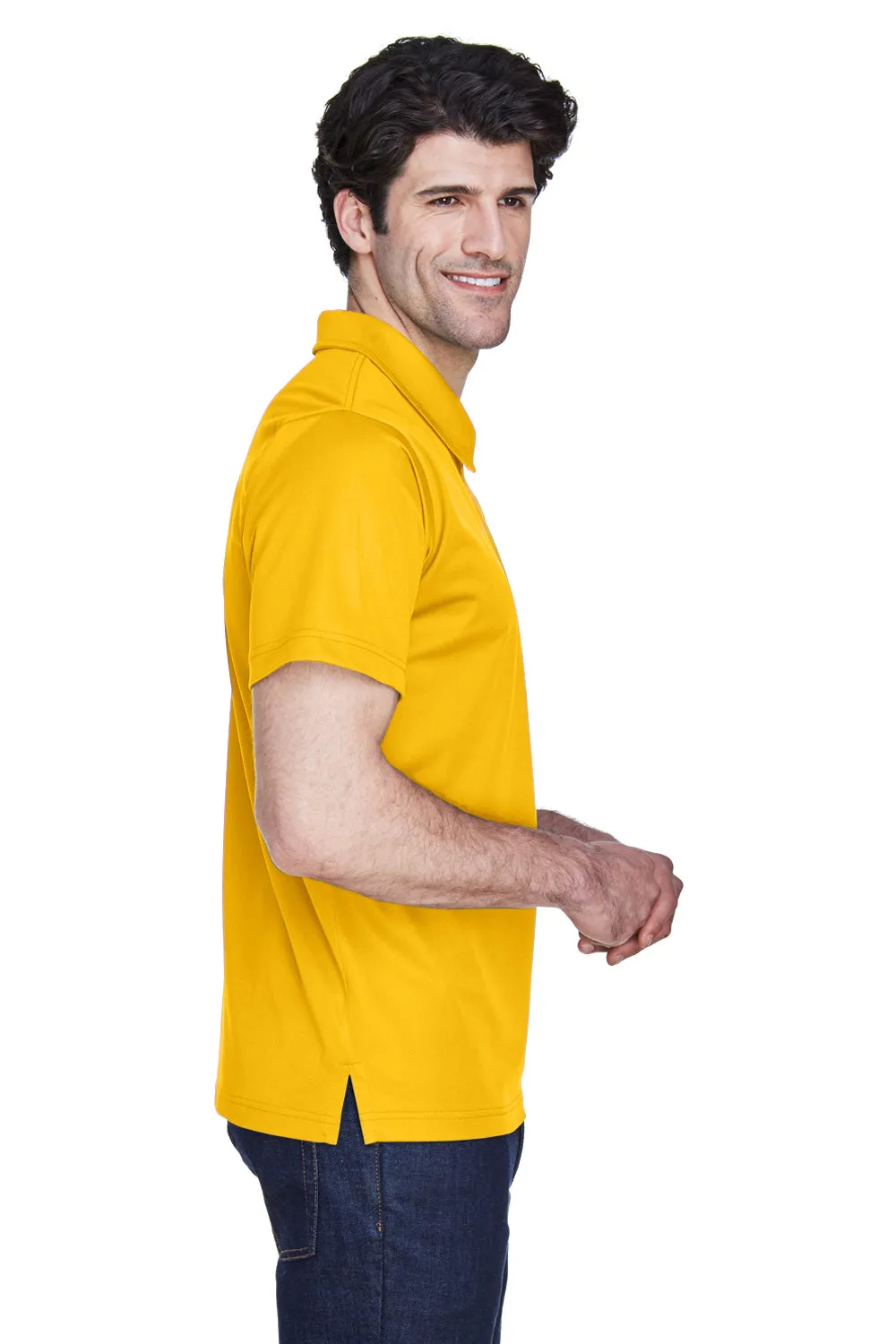 Team 365 Mens Command Performance Moisture Wicking Short Sleeve Polo Shirt - Athletic Gold