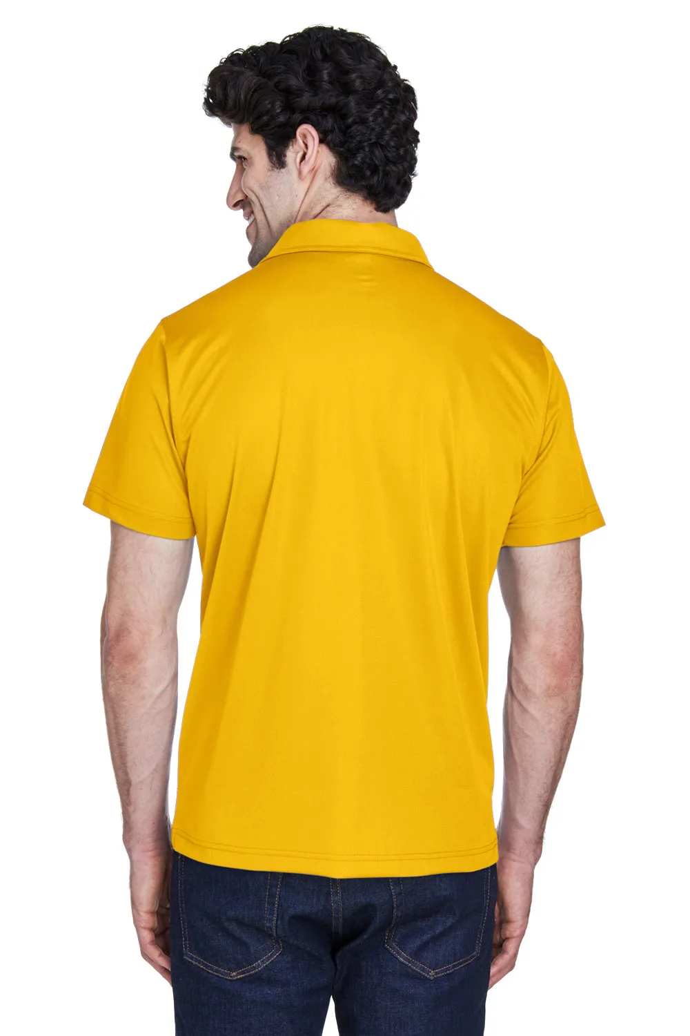 Team 365 Mens Command Performance Moisture Wicking Short Sleeve Polo Shirt - Athletic Gold