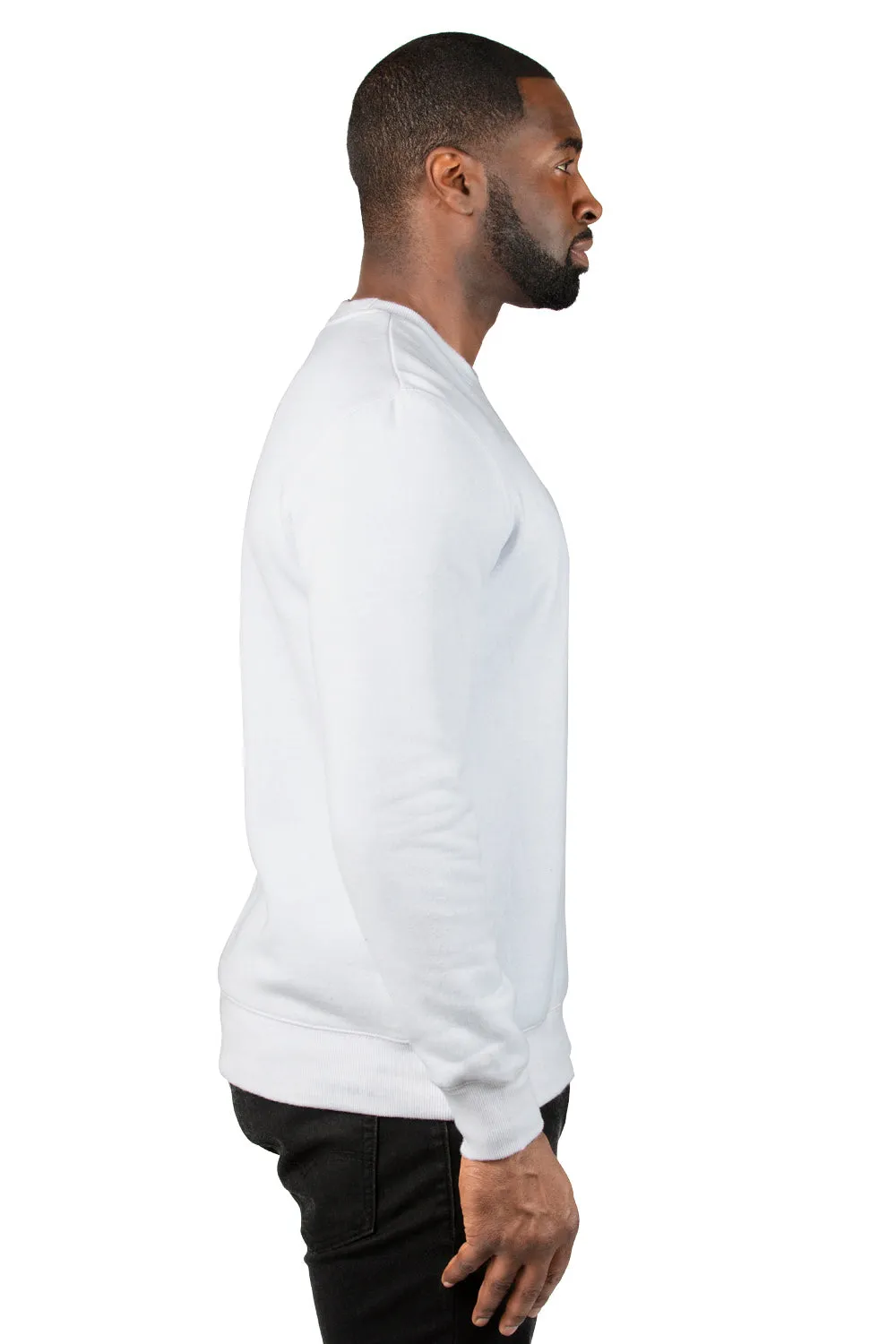 Threadfast Apparel Mens Ultimate Fleece Crewneck Sweatshirt - White