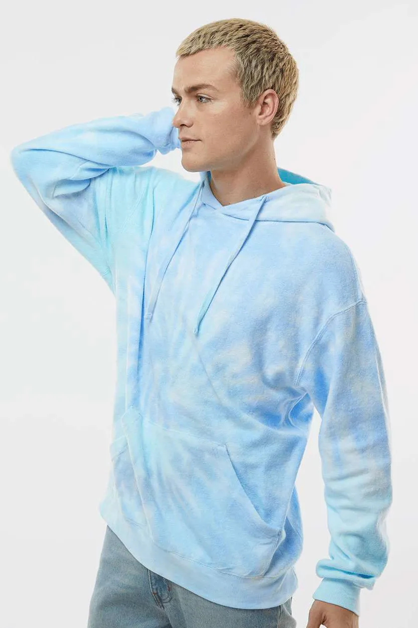 Tie-Dye Mens Cloud Hooded Sweatshirt Hoodie w/ Pouch Pocket - Lagoon