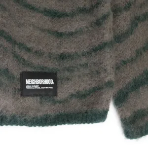 TIGER PATTERN MOHAIR KNIT CARDIGAN