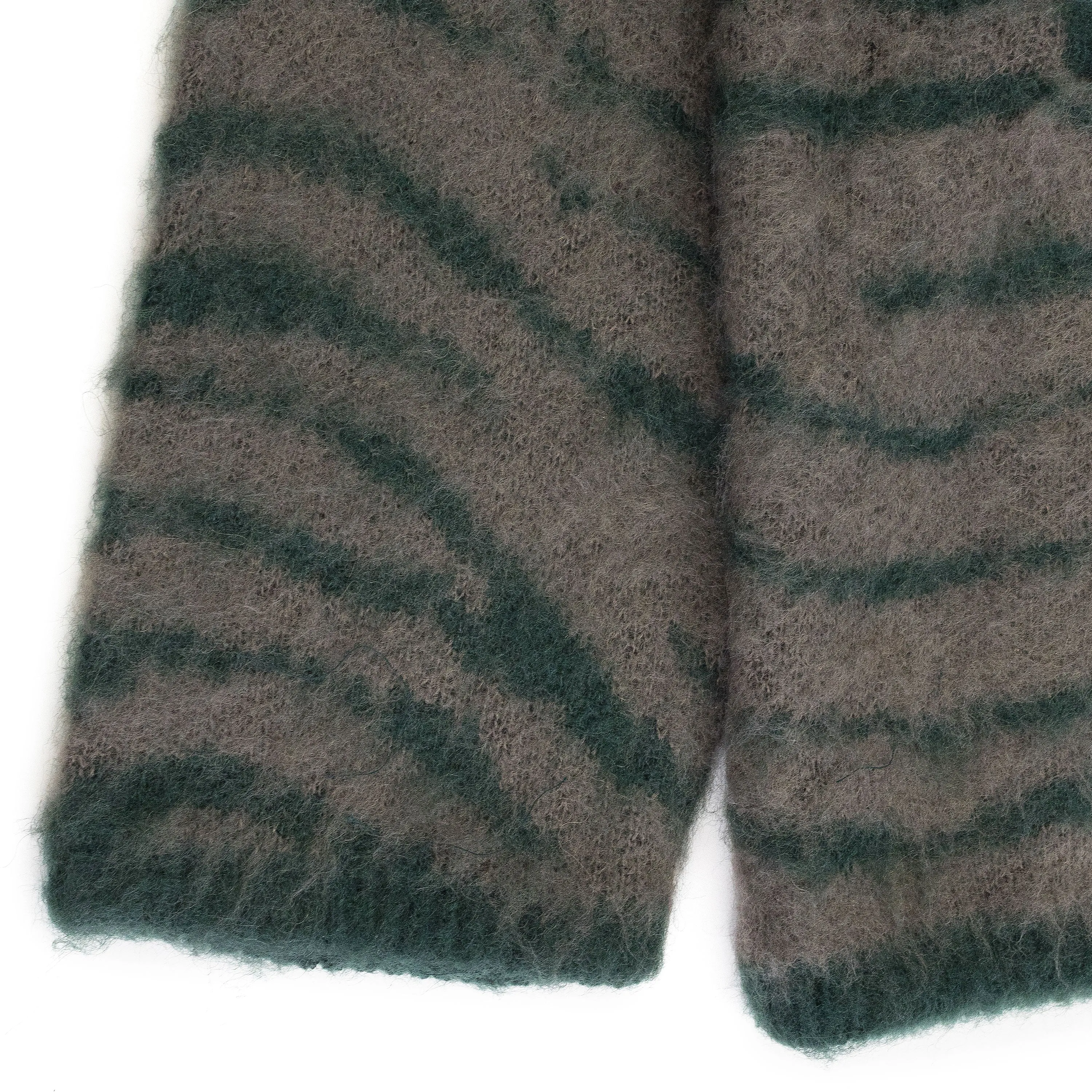 TIGER PATTERN MOHAIR KNIT CARDIGAN