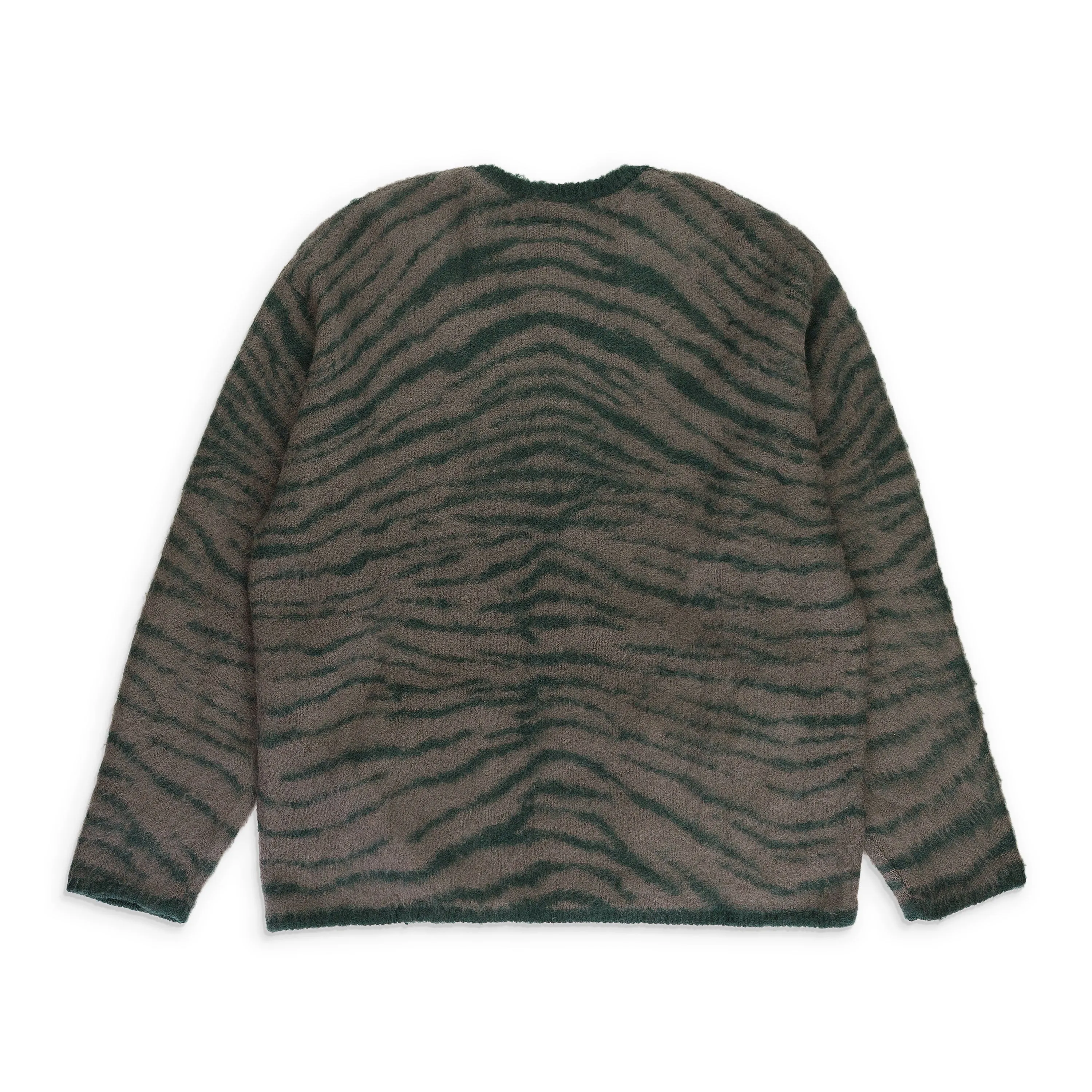 TIGER PATTERN MOHAIR KNIT CARDIGAN