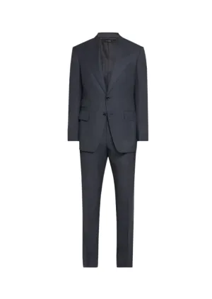 Tom Ford Mens Shelton Prince of Wales Suit in Navy