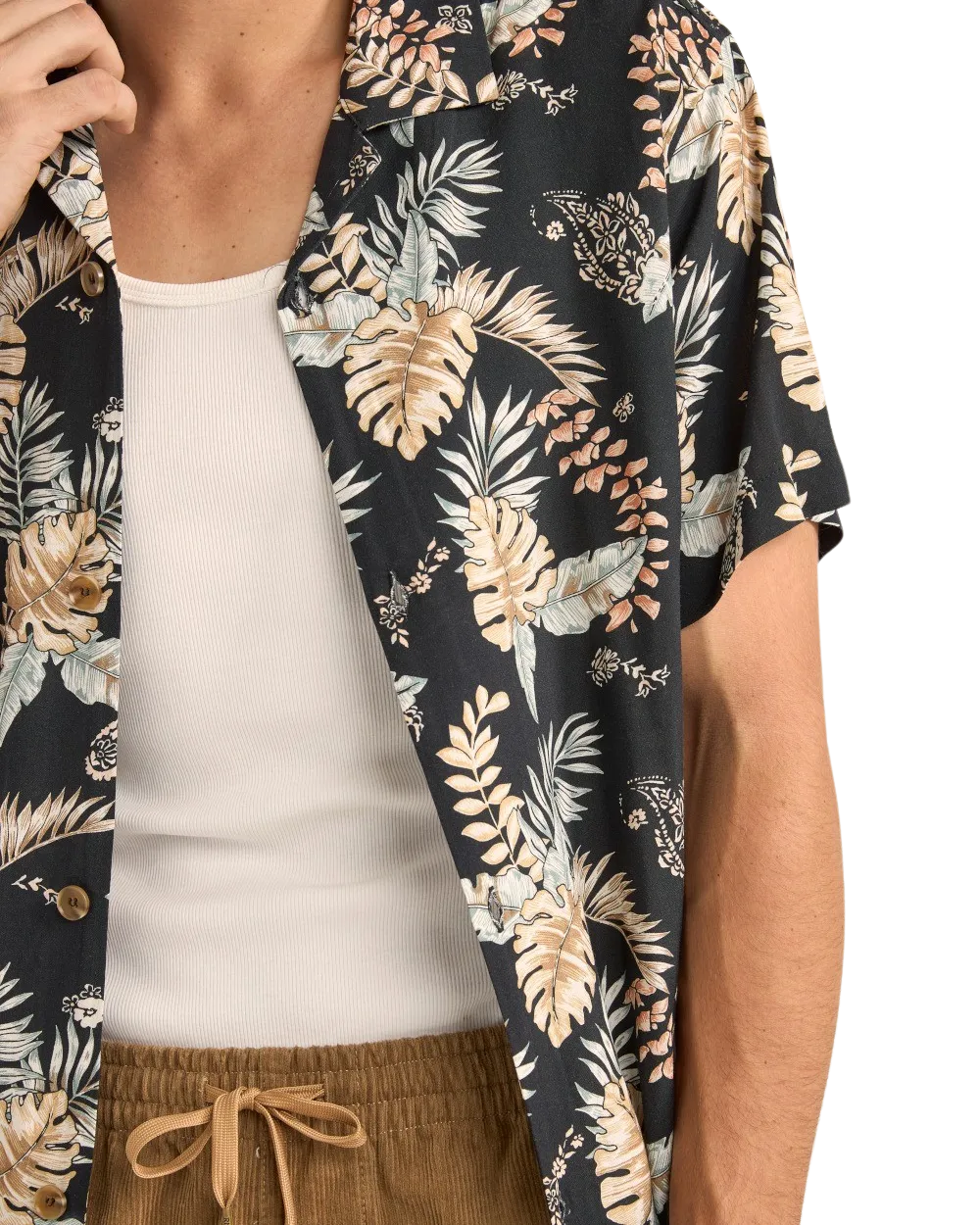 Tropical Paisley Shirt in Black