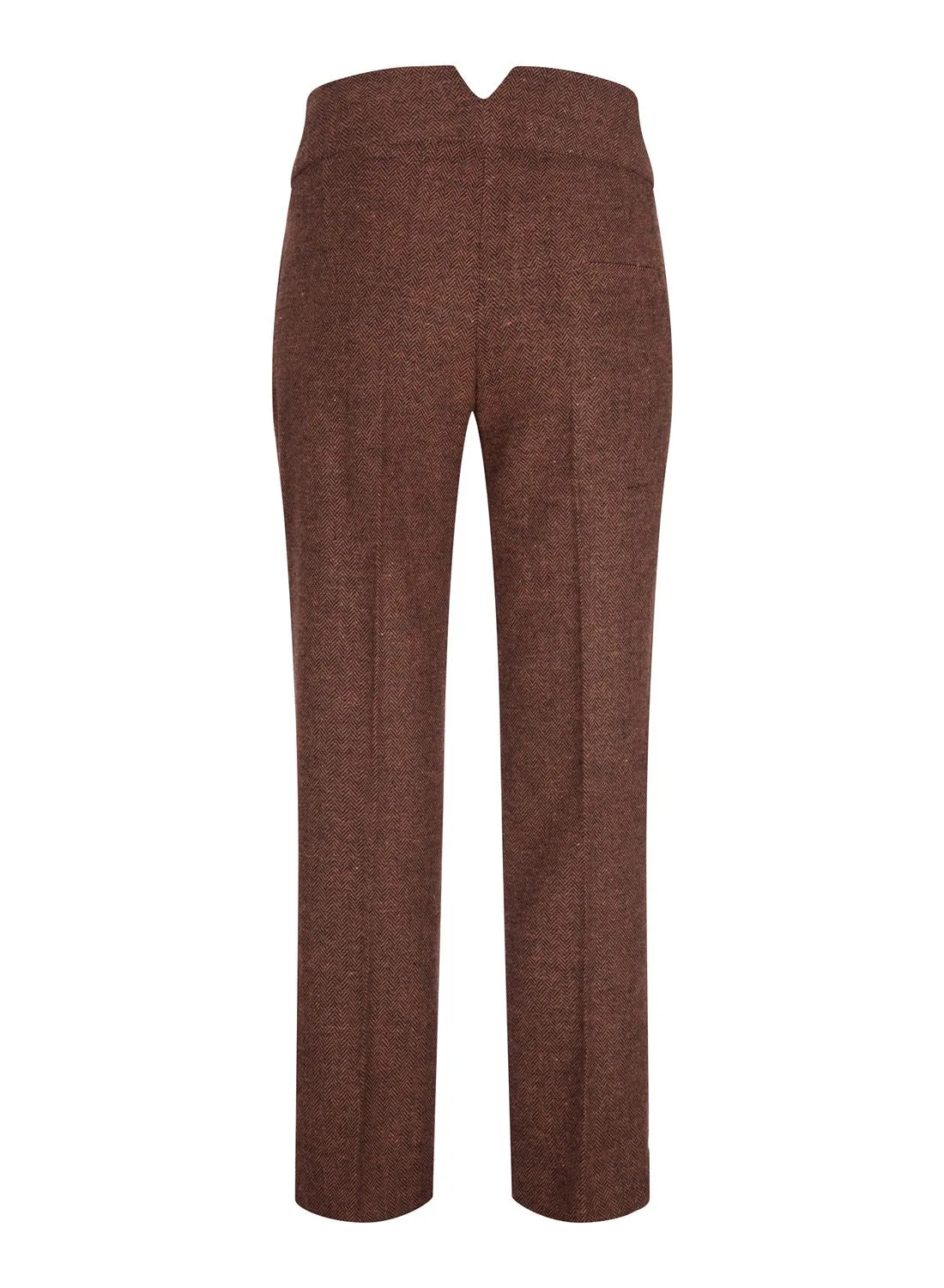 Tweed Herringbone Formal Trousers Wool Acrylic Mix
