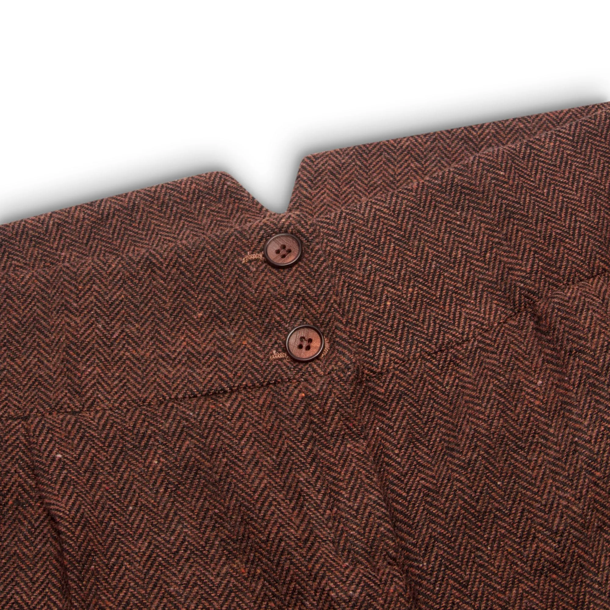 Tweed Herringbone Formal Trousers Wool Acrylic Mix