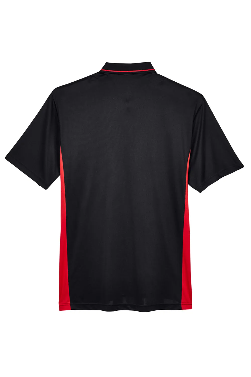 UltraClub Mens Cool & Dry Moisture Wicking Short Sleeve Polo Shirt - Black/Red