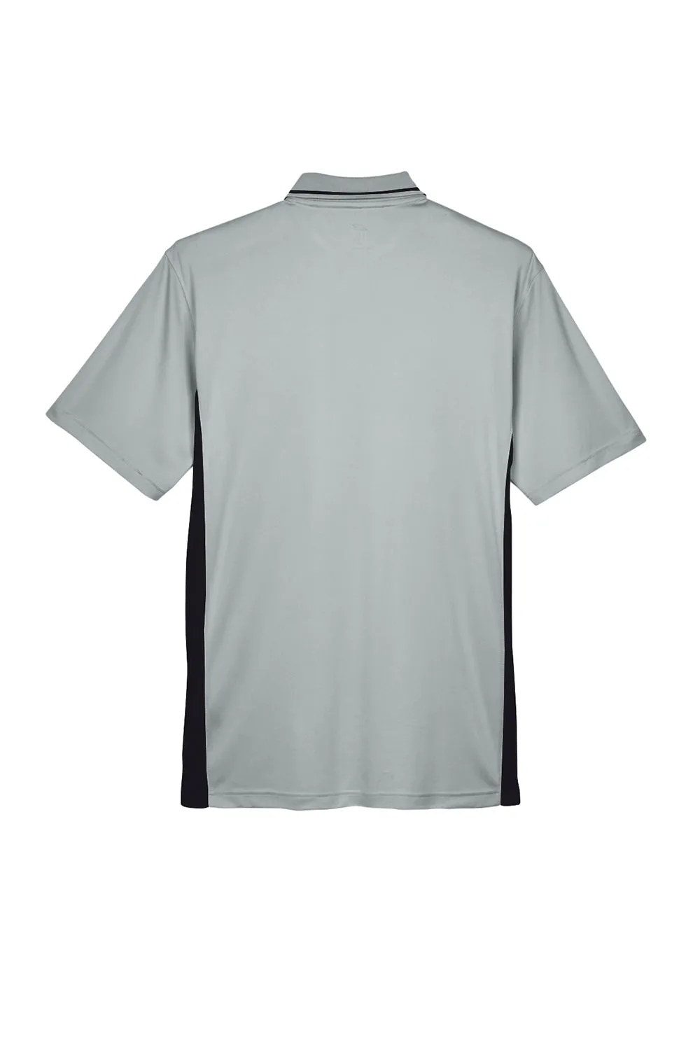 UltraClub Mens Cool & Dry Moisture Wicking Short Sleeve Polo Shirt - Grey/Black