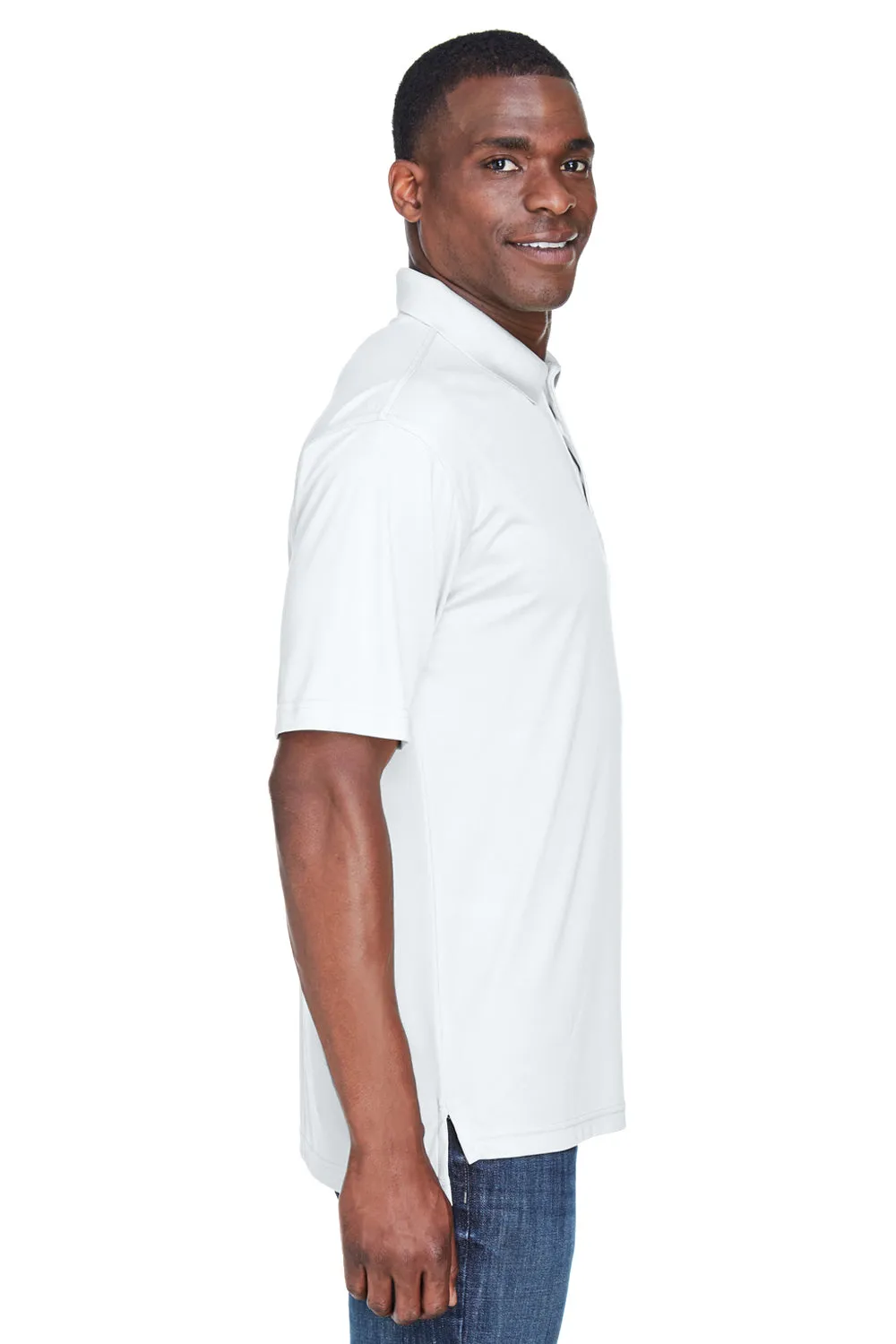UltraClub Mens Cool & Dry Performance Moisture Wicking Short Sleeve Polo Shirt - White