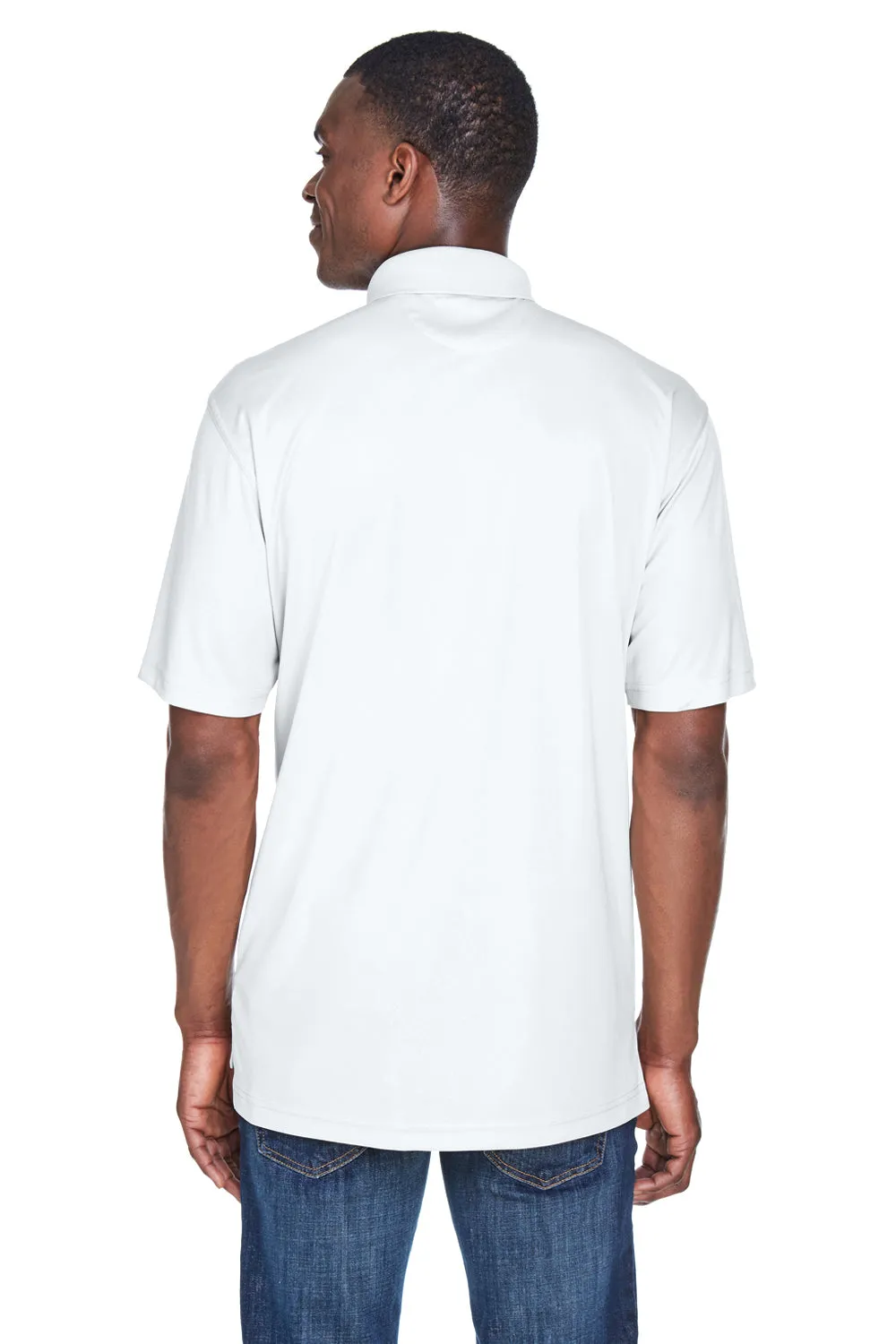 UltraClub Mens Cool & Dry Performance Moisture Wicking Short Sleeve Polo Shirt - White