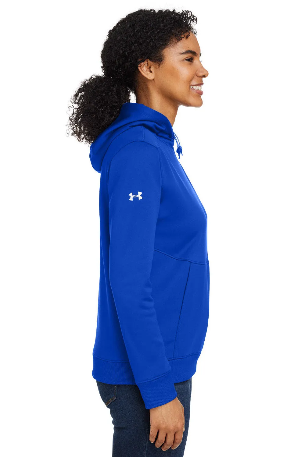 Under Armour Womens Storm Armourfleece Water Resistant Hooded Sweatshirt Hoodie w/ Pouch Pocket - Royal Blue