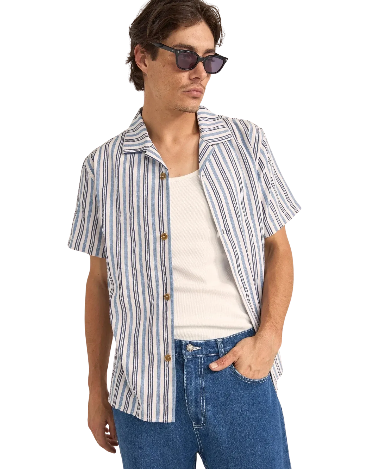 Vacation Stripe Shirt in Blue
