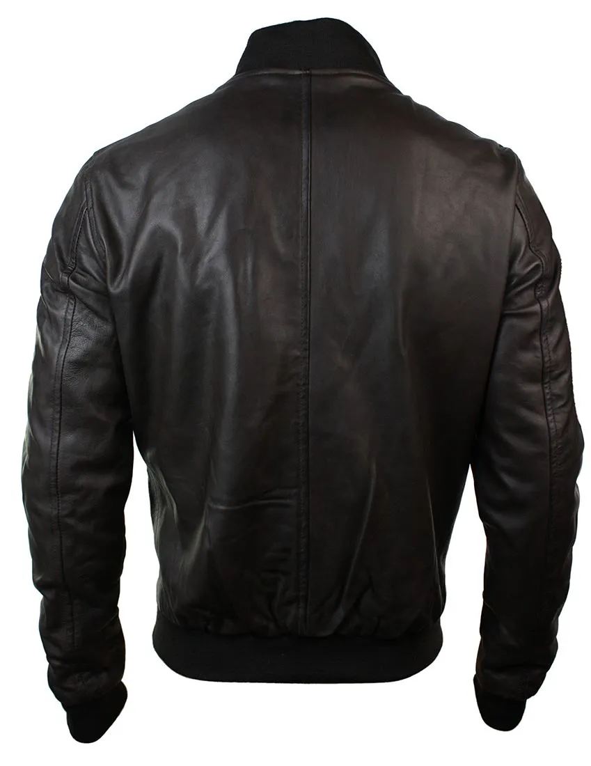 Varsity Leather Bomber Jacket