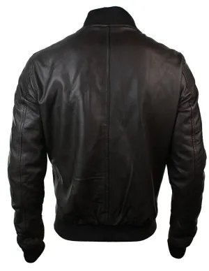 Varsity Leather Bomber Jacket