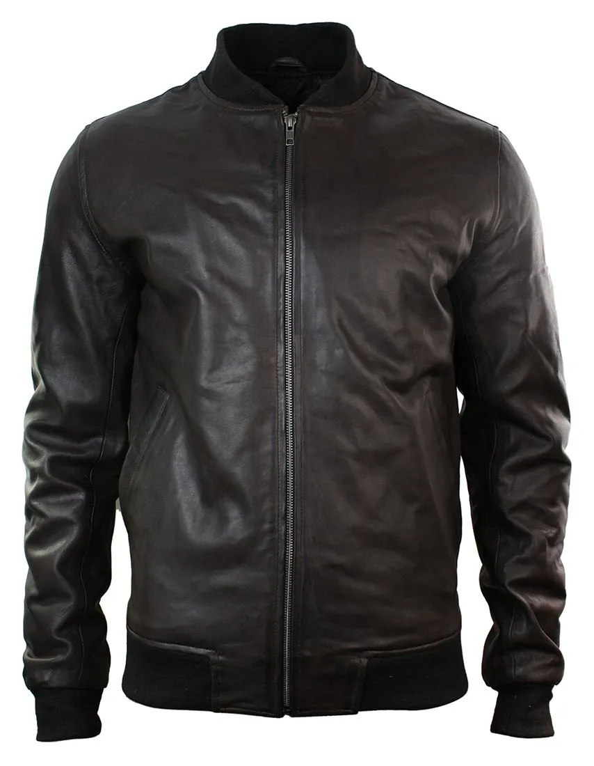 Varsity Leather Bomber Jacket