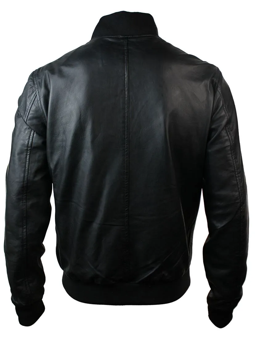 Varsity Leather Bomber Jacket