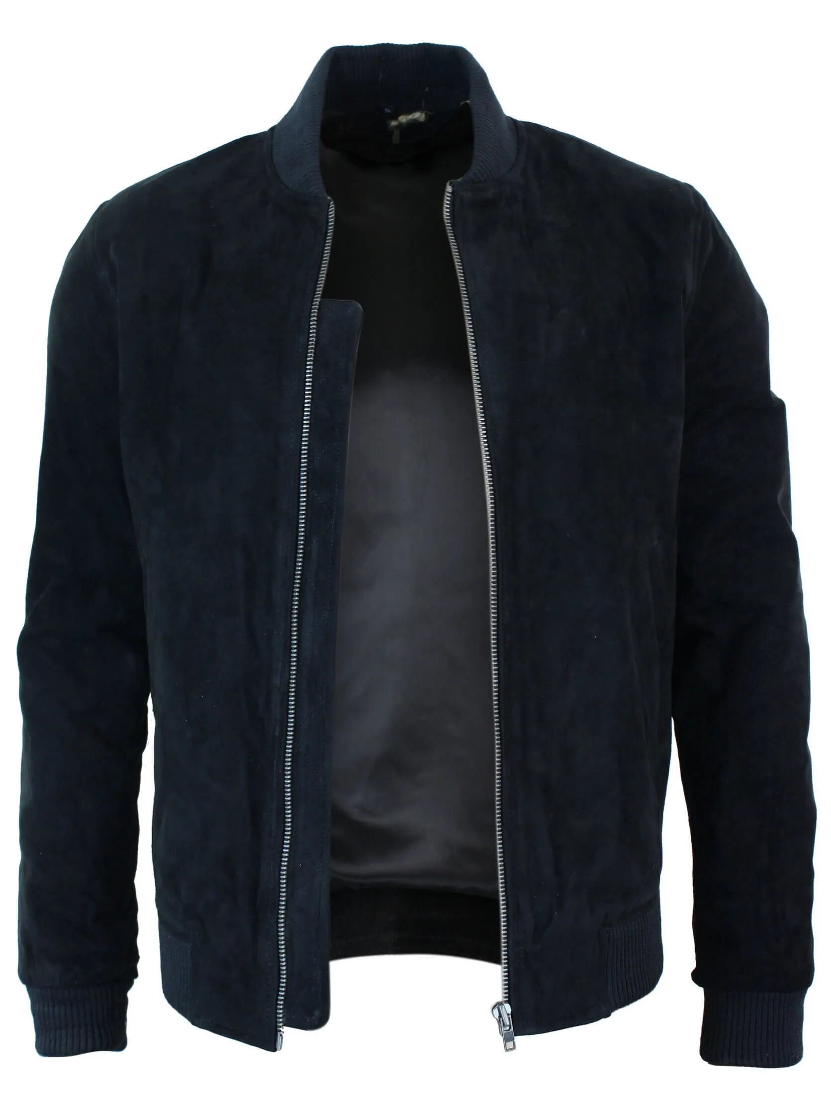 Varsity Suede Leather Bomber Jacket