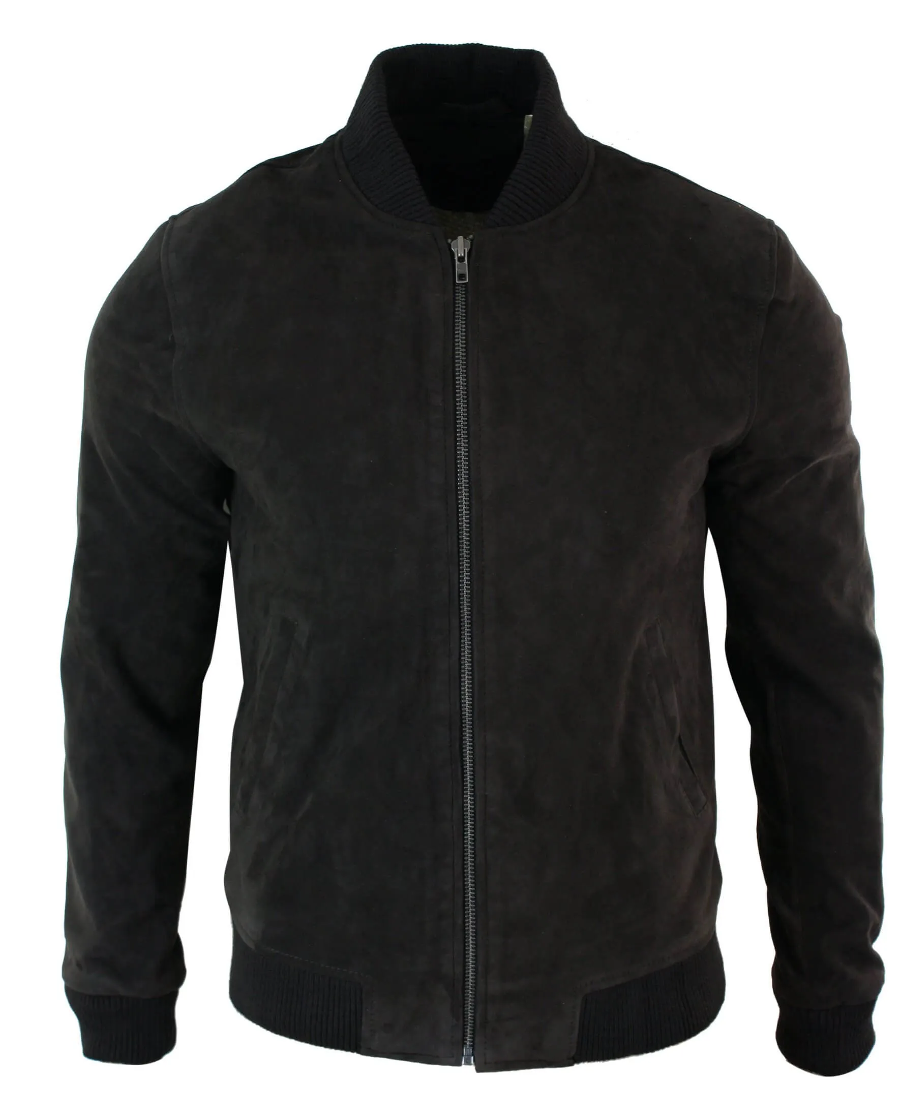 Varsity Suede Leather Bomber Jacket