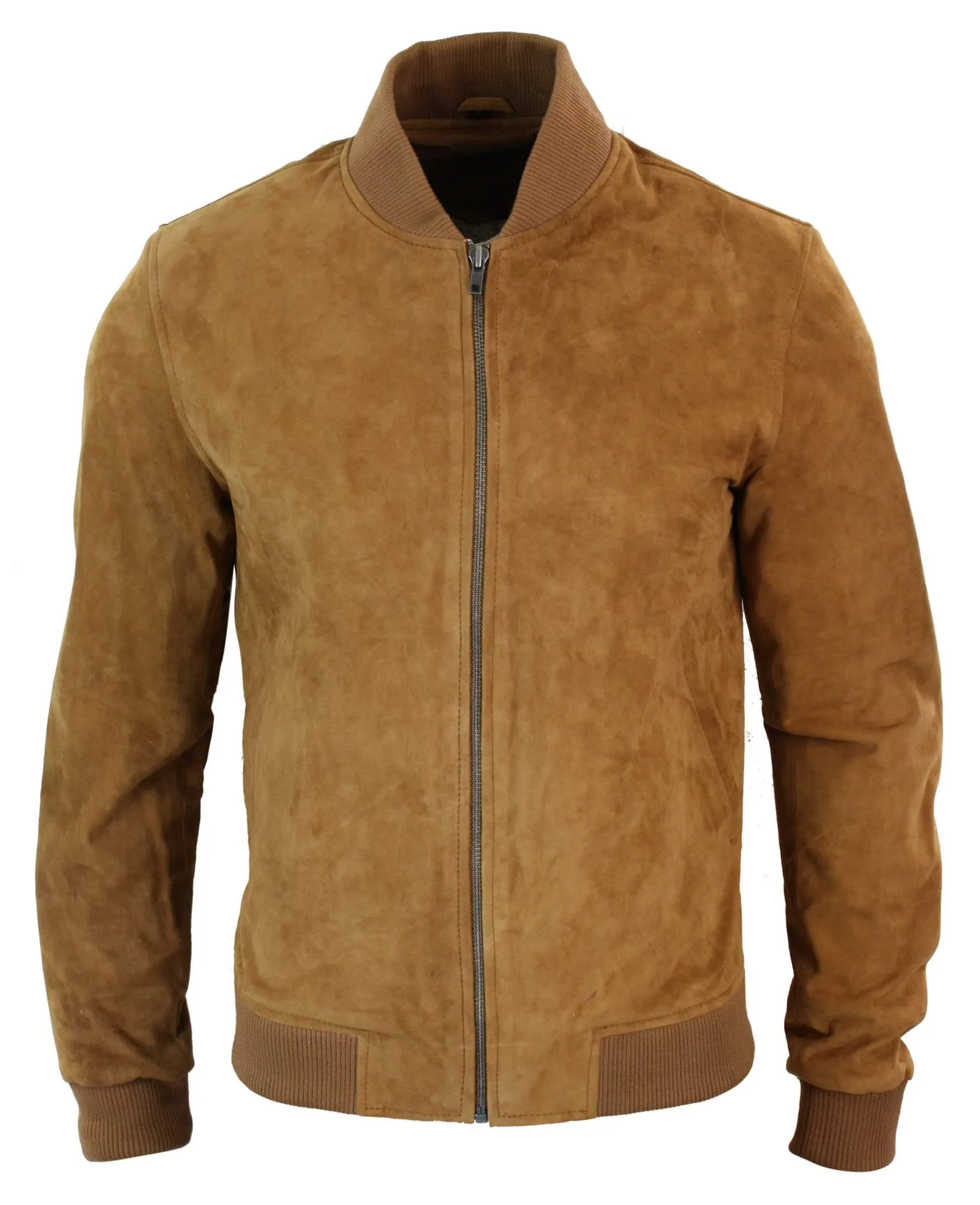 Varsity Suede Leather Bomber Jacket