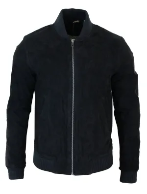 Varsity Suede Leather Bomber Jacket