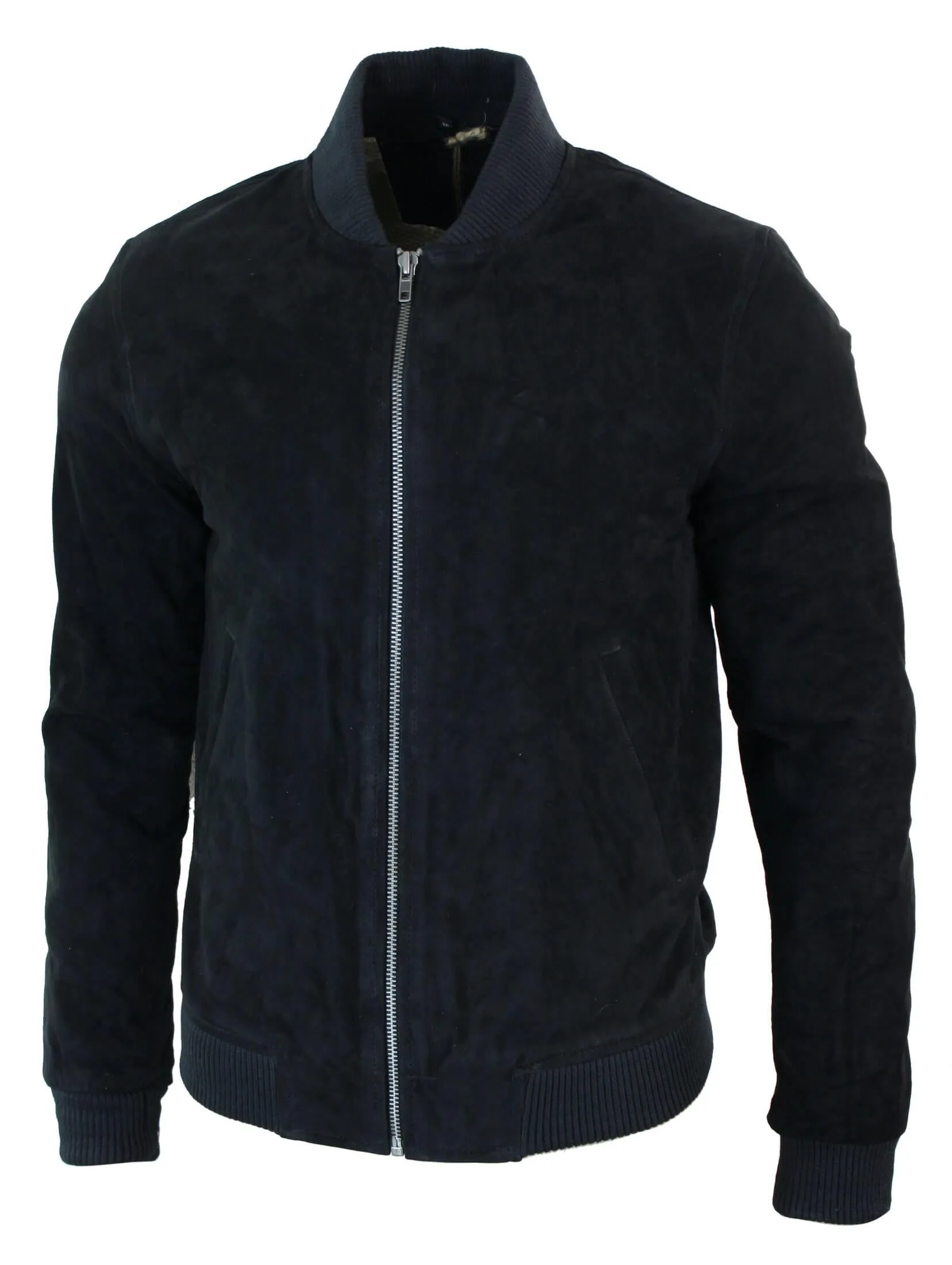Varsity Suede Leather Bomber Jacket