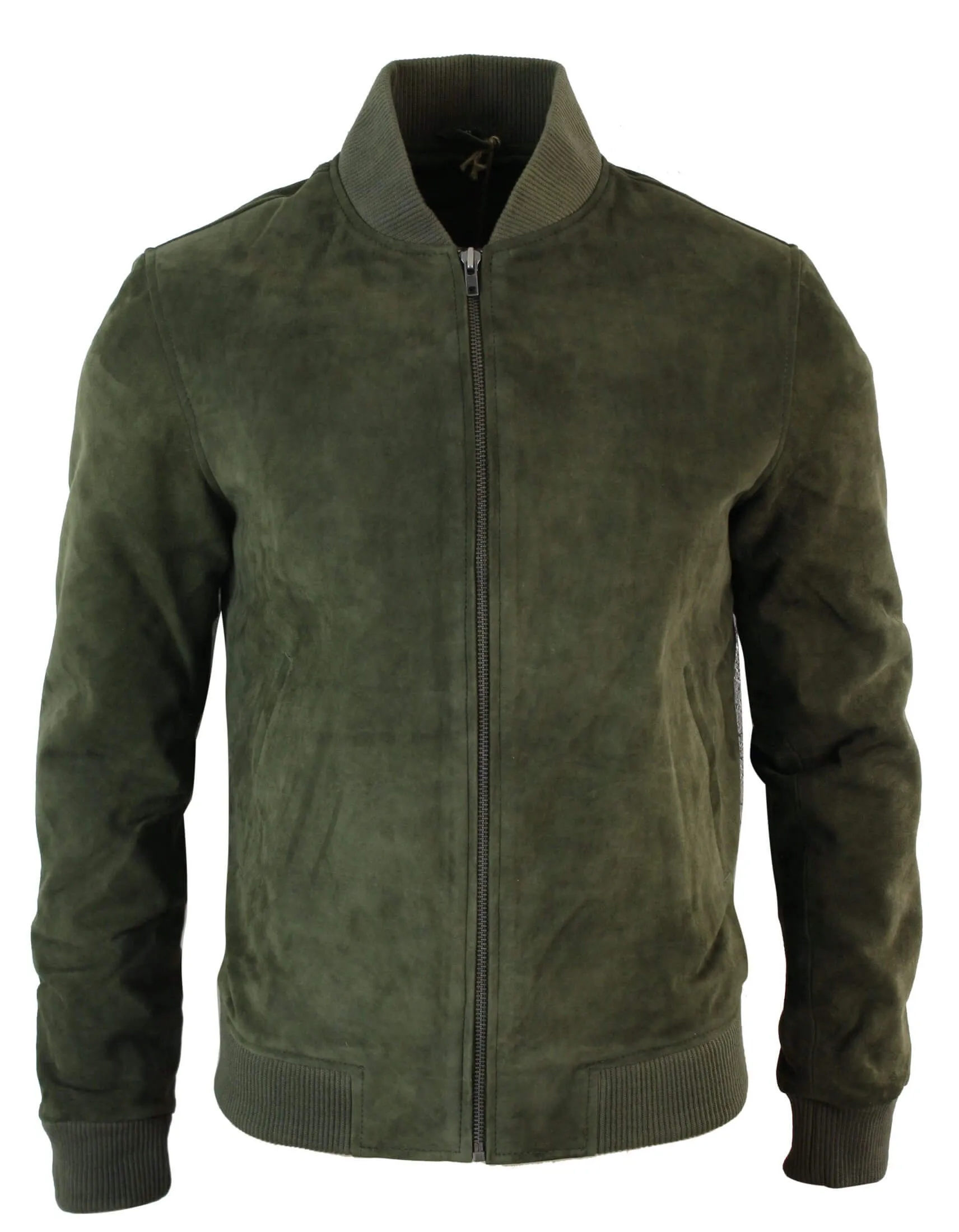 Varsity Suede Leather Bomber Jacket