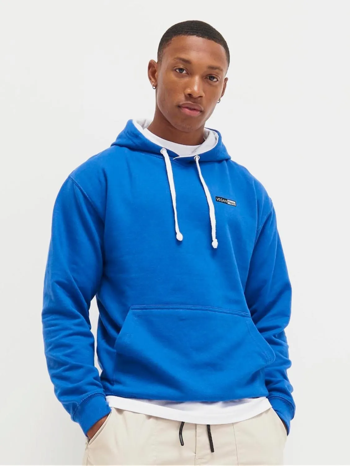 Vegan Happy Unisex Varsity Hoodie | Multiple Colours