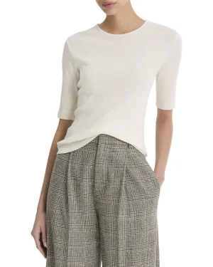 Vince Rib Elbow Sleeve Top