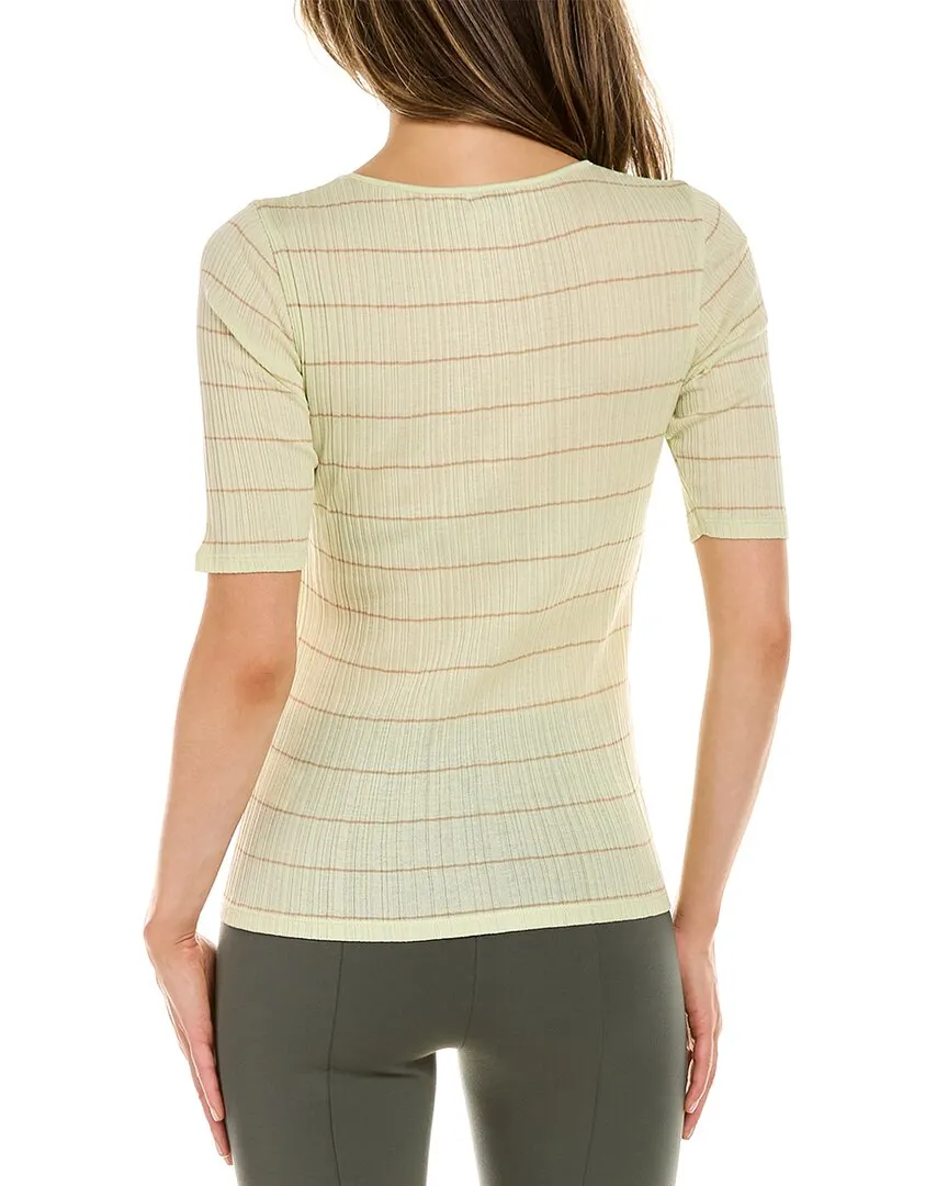 Vince Striped Rib Square Neck Top
