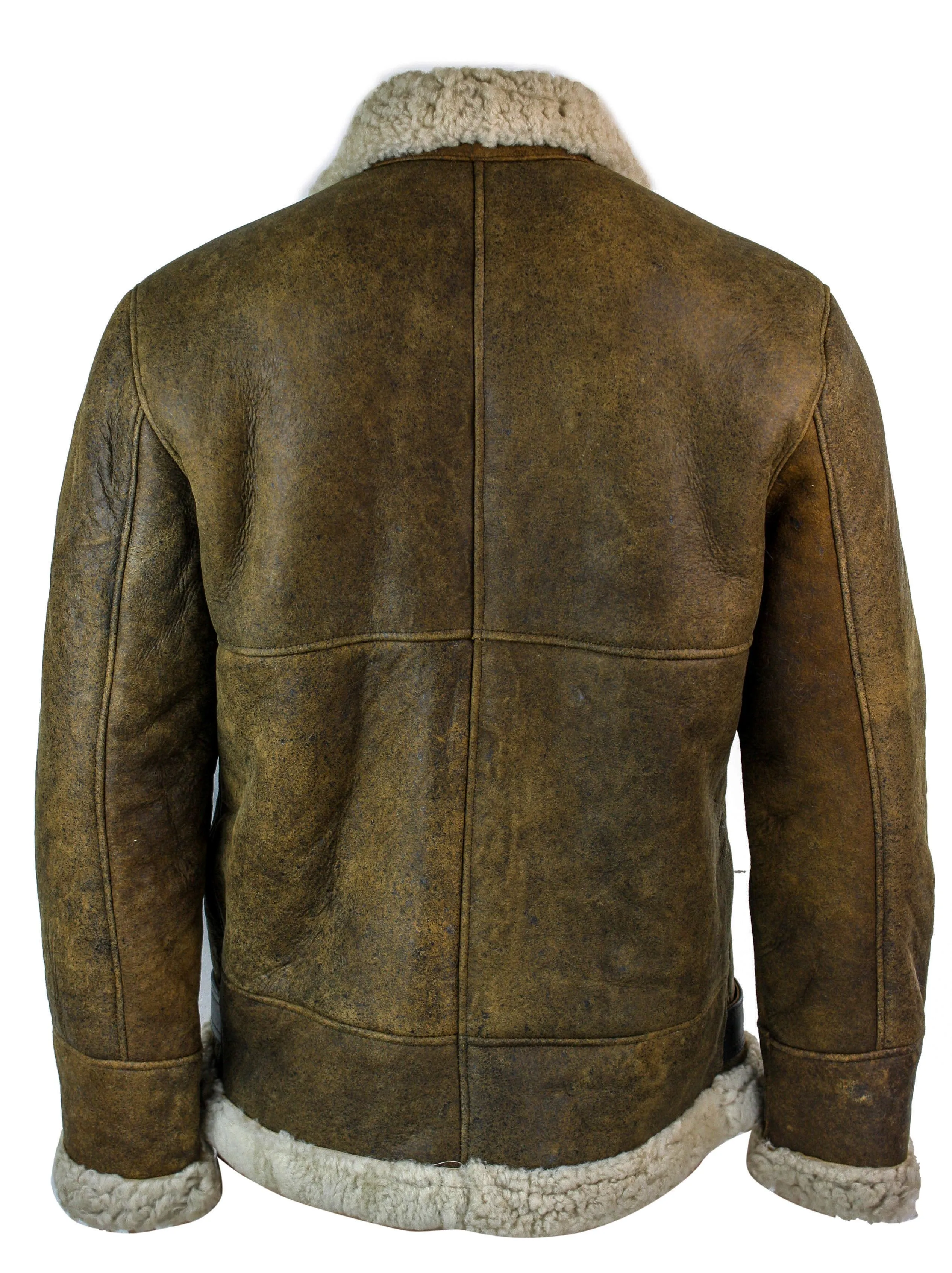 Vintage Sherling Sheepskin Pilot Jacket With Cream Fur