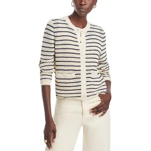 Viola Womens Striped Textured Cardigan Sweater