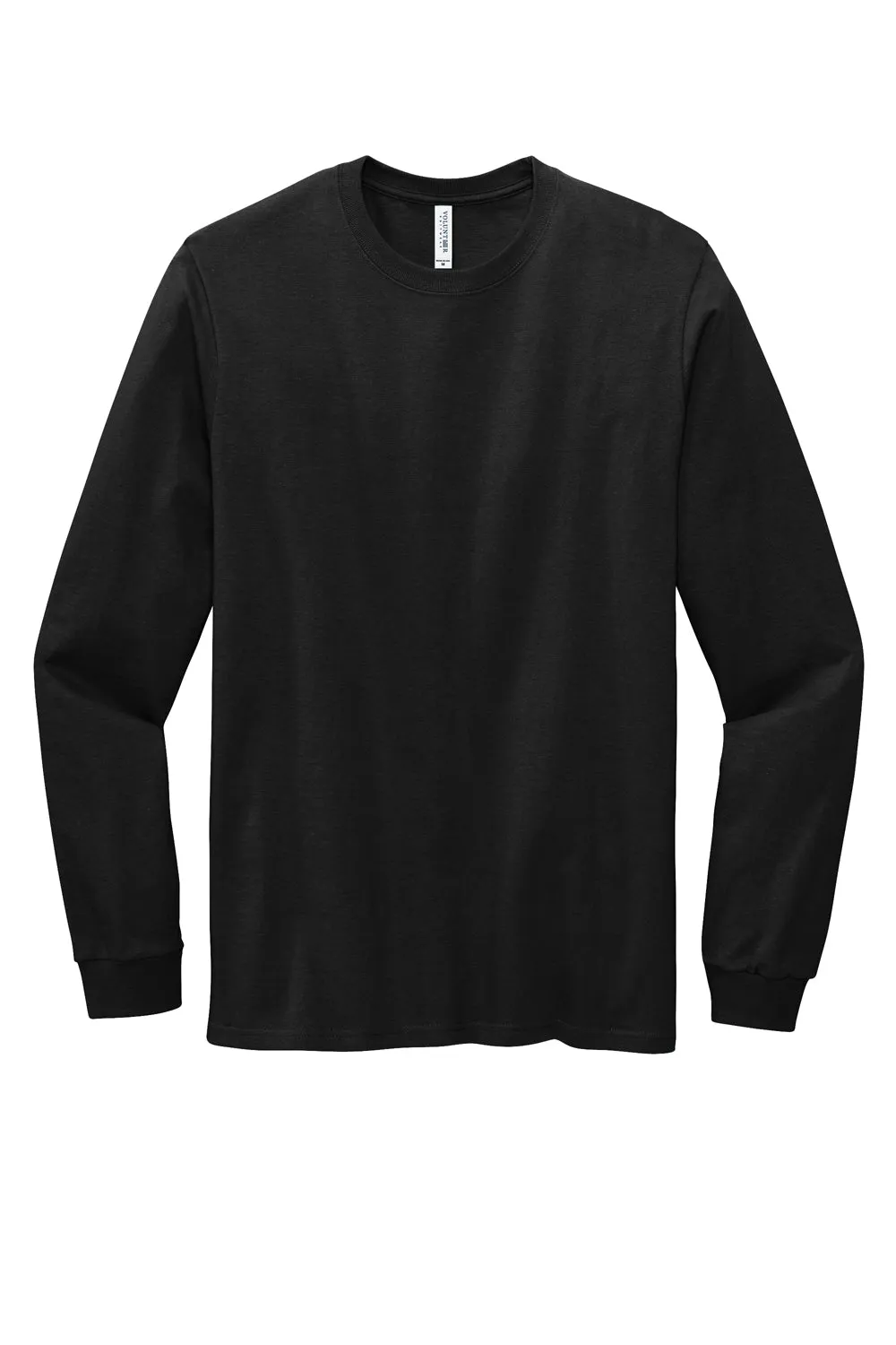 Volunteer Knitwear Mens USA Made All American Long Sleeve Crewneck T-Shirt - Deep Black Clothing Volunteer-Knitwear