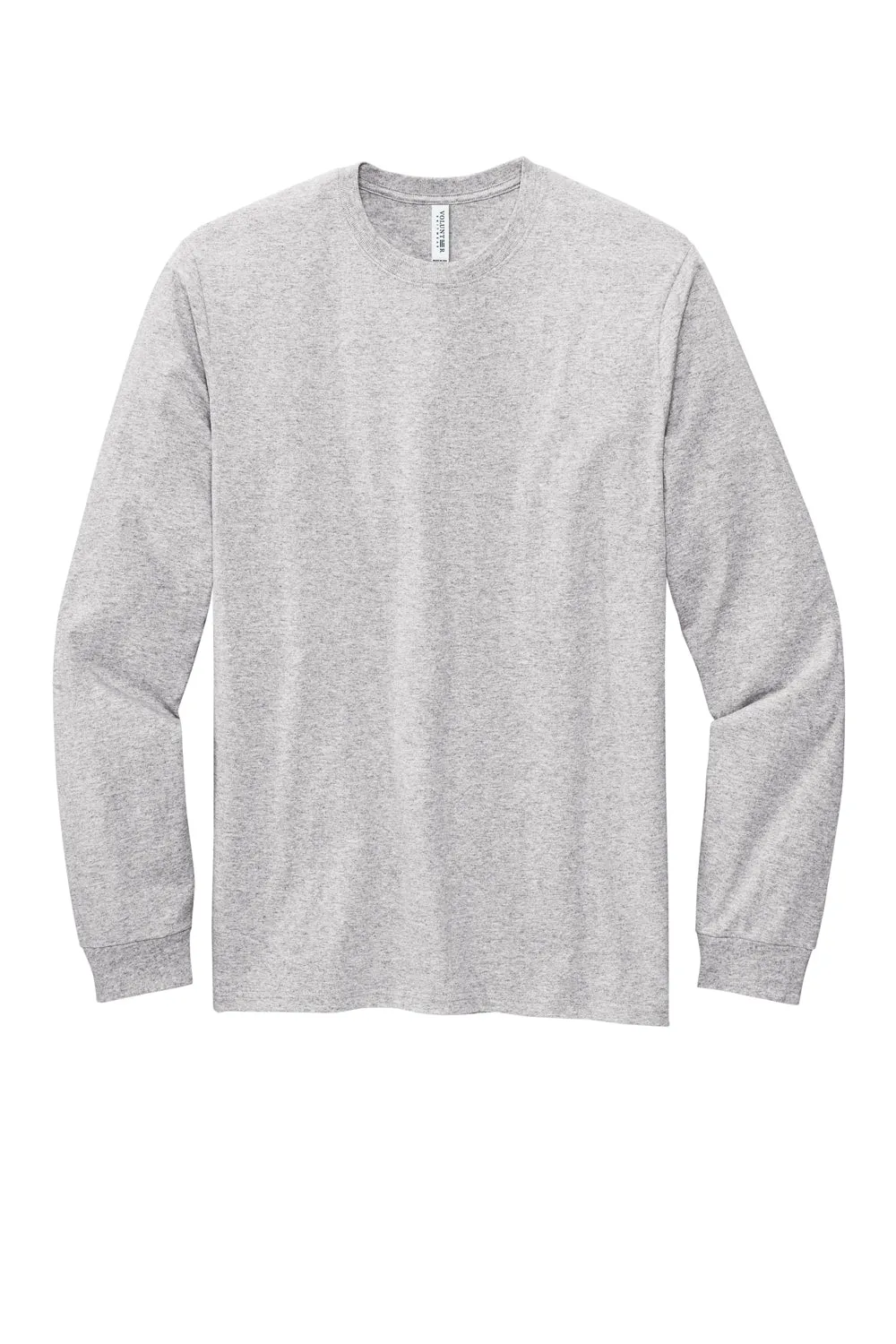 Volunteer Knitwear Mens USA Made All American Long Sleeve Crewneck T-Shirt - Heather Grey Clothing Volunteer-Knitwear