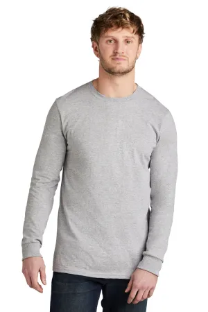 Volunteer Knitwear Mens USA Made All American Long Sleeve Crewneck T-Shirt - Heather Grey Clothing Volunteer-Knitwear