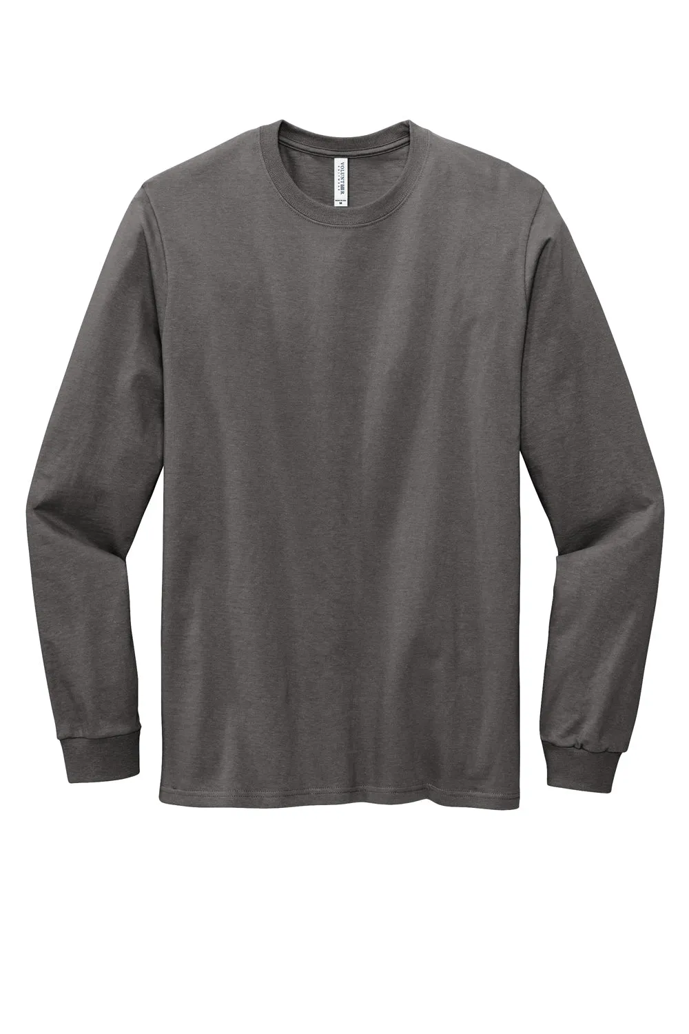 Volunteer Knitwear Mens USA Made All American Long Sleeve Crewneck T-Shirt - Steel Grey Clothing Volunteer-Knitwear