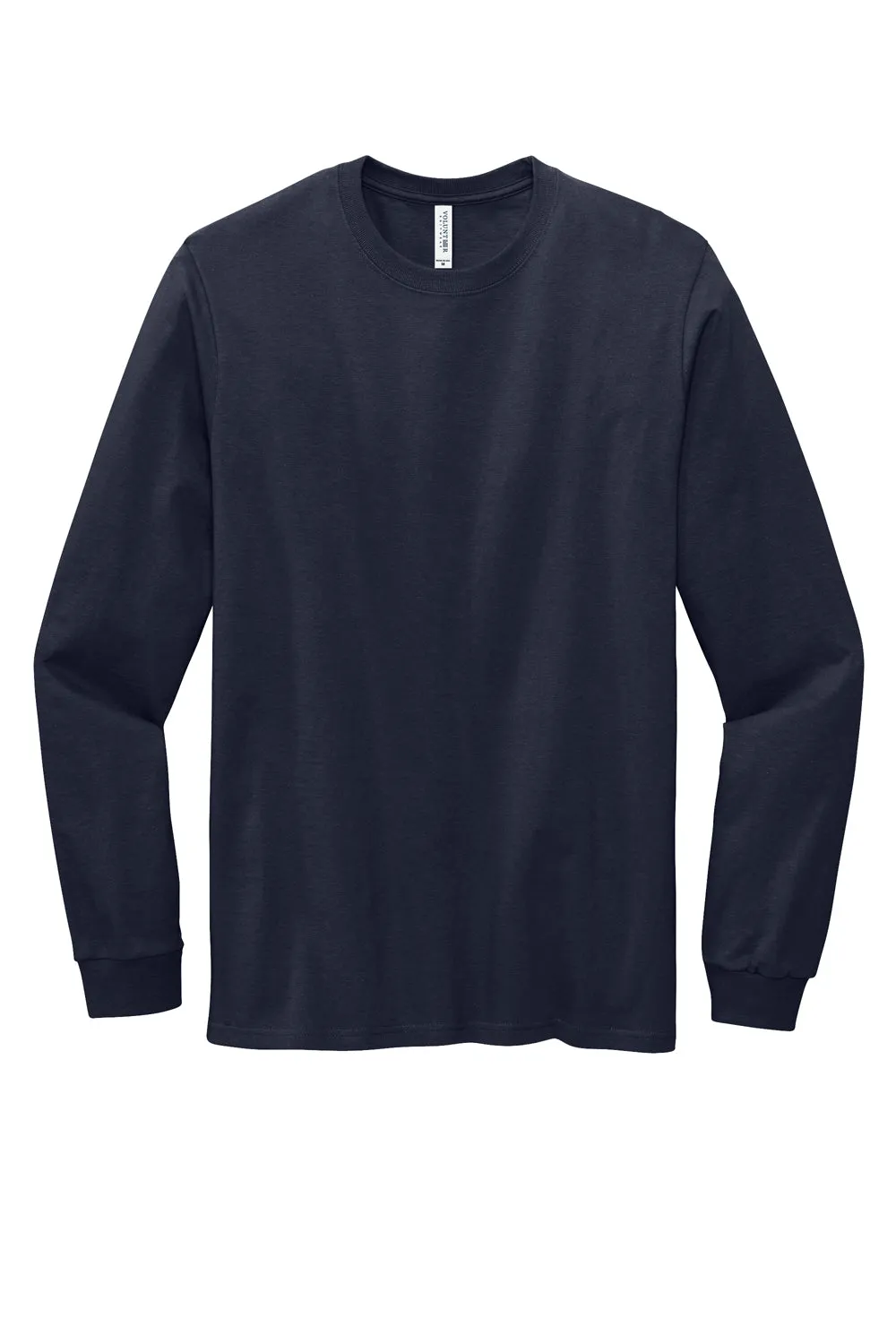Volunteer Knitwear Mens USA Made All American Long Sleeve Crewneck T-Shirt - Strong Navy Blue Clothing Volunteer-Knitwear